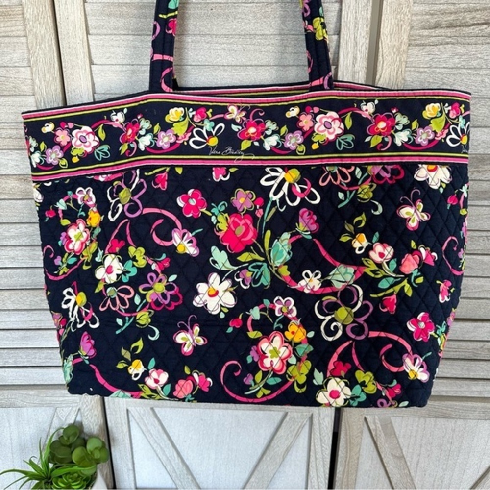 Vera Bradley "Ribbons" Retired Floral Grand Tote Bag - Multicolor - Picture 8 of 13